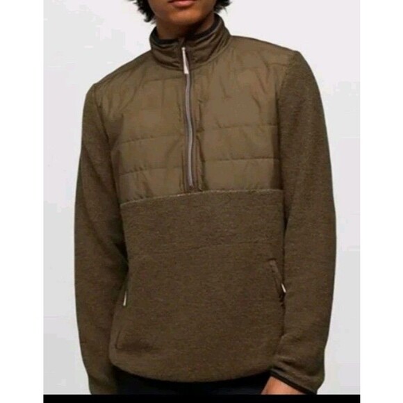 NWT Prana IncrediWool 1/2 Zip Sweater Pullover Men's Medium Slate Green Heather - Picture 1 of 9